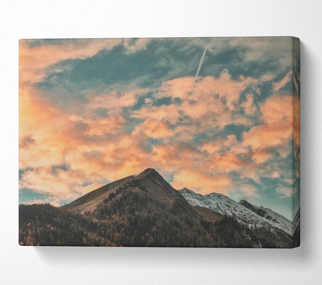  A Canvas Print of Peach Sky Mountain Canvas Art