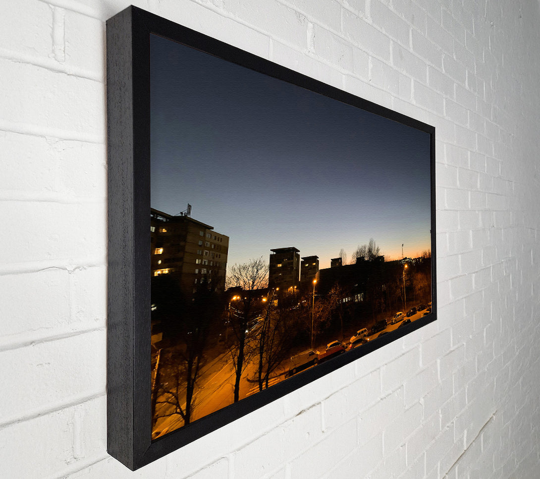  A Canvas Print of Orange Cityscape Twilight Canvas Print