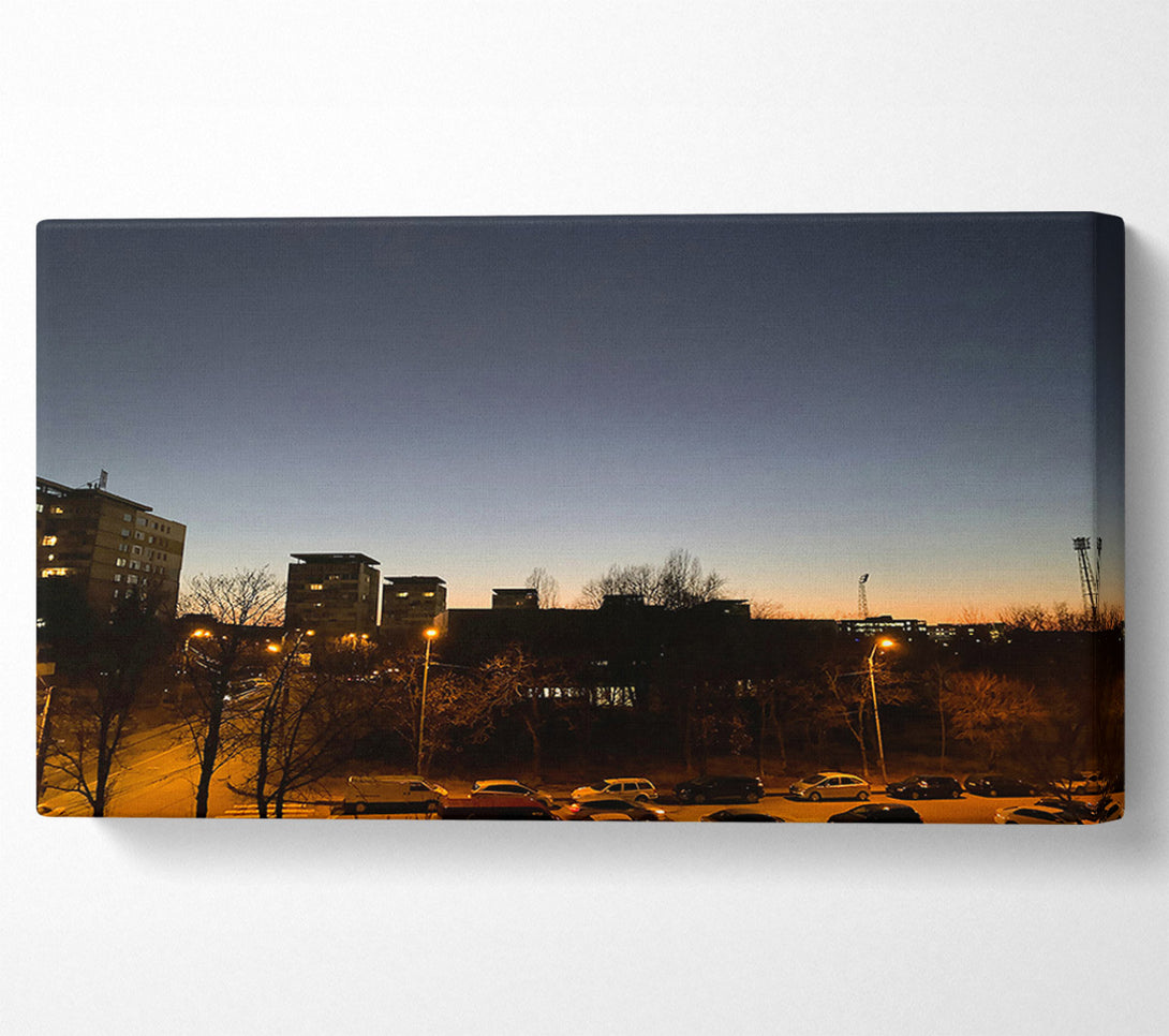  A Canvas Print of Orange Cityscape Twilight Canvas Print