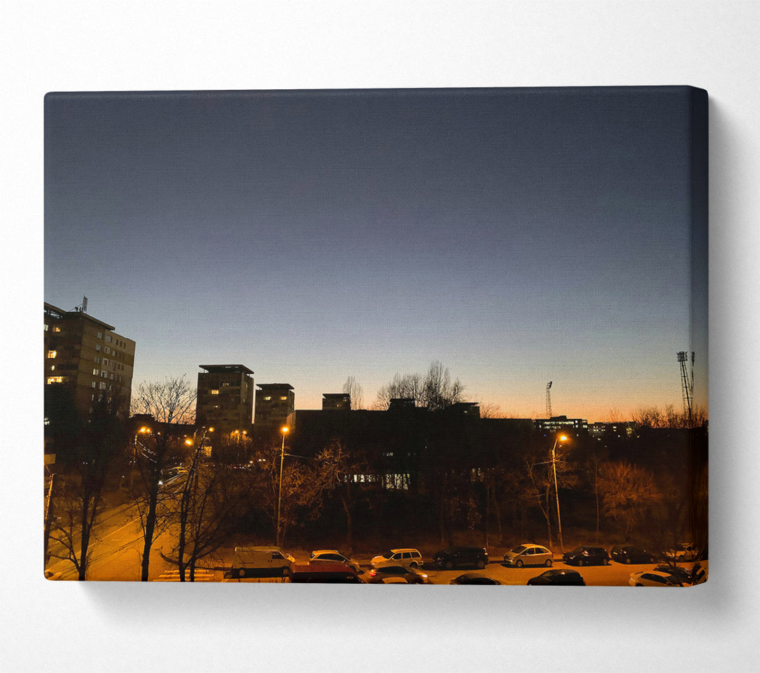  A Canvas Print of Orange Cityscape Twilight Canvas Print