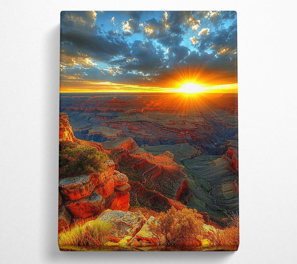  A Canvas Print of Golden Canyon Sunset Canvas Wall Art
