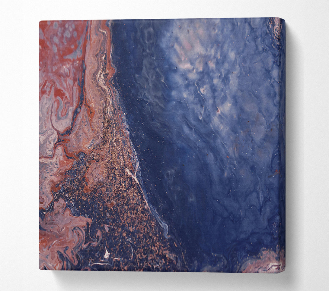  A Canvas Print of Azure Swirls And Sparkles. Canvas Art