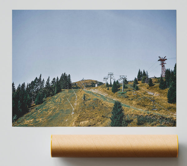 Green Mountain Lift Print