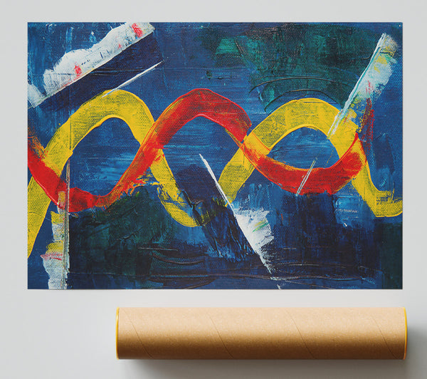Blue Swirling Abstraction Print
