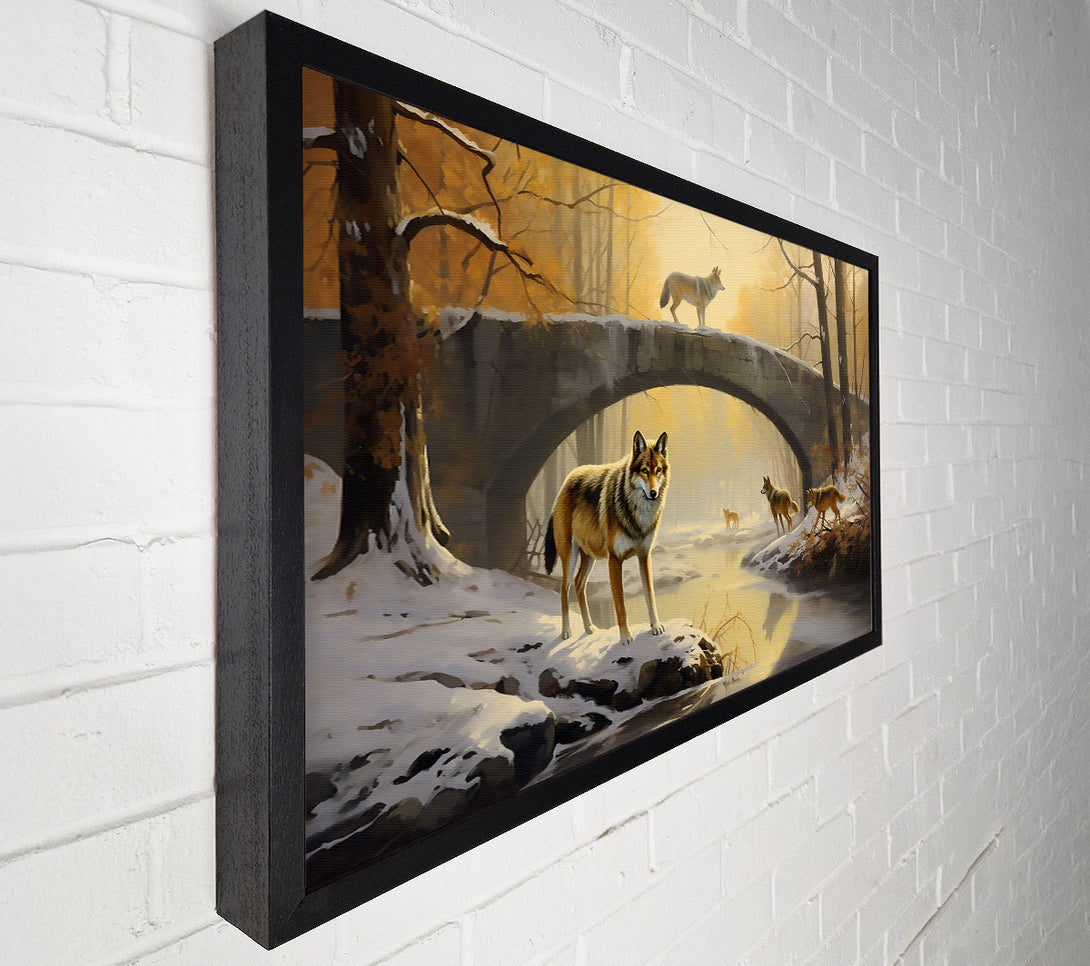  A Canvas Print of Golden Wolves Bridge Canvas Art