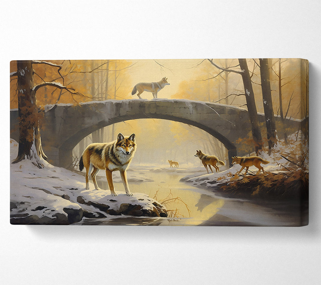  A Canvas Print of Golden Wolves Bridge Canvas Art