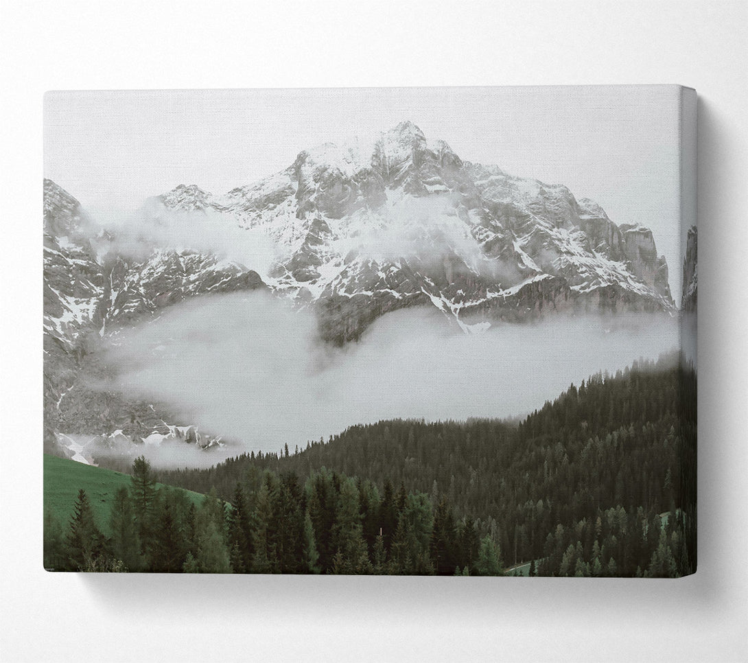  A Canvas Print of White Peaks In Fog Canvas Wall Art
