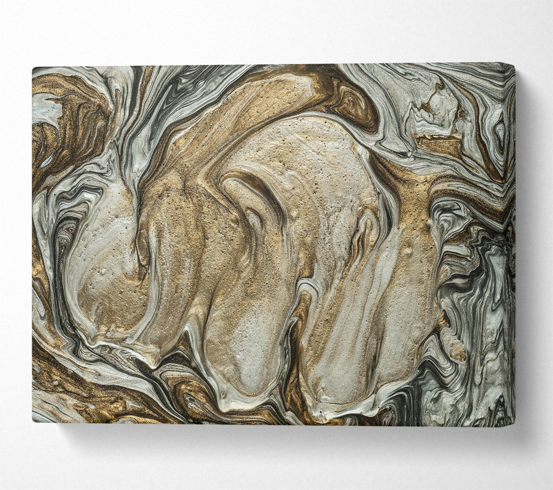 A Canvas Print of Golden Swirling Abstract Canvas Wall Art