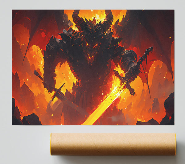 Orange Inferno Demon Print