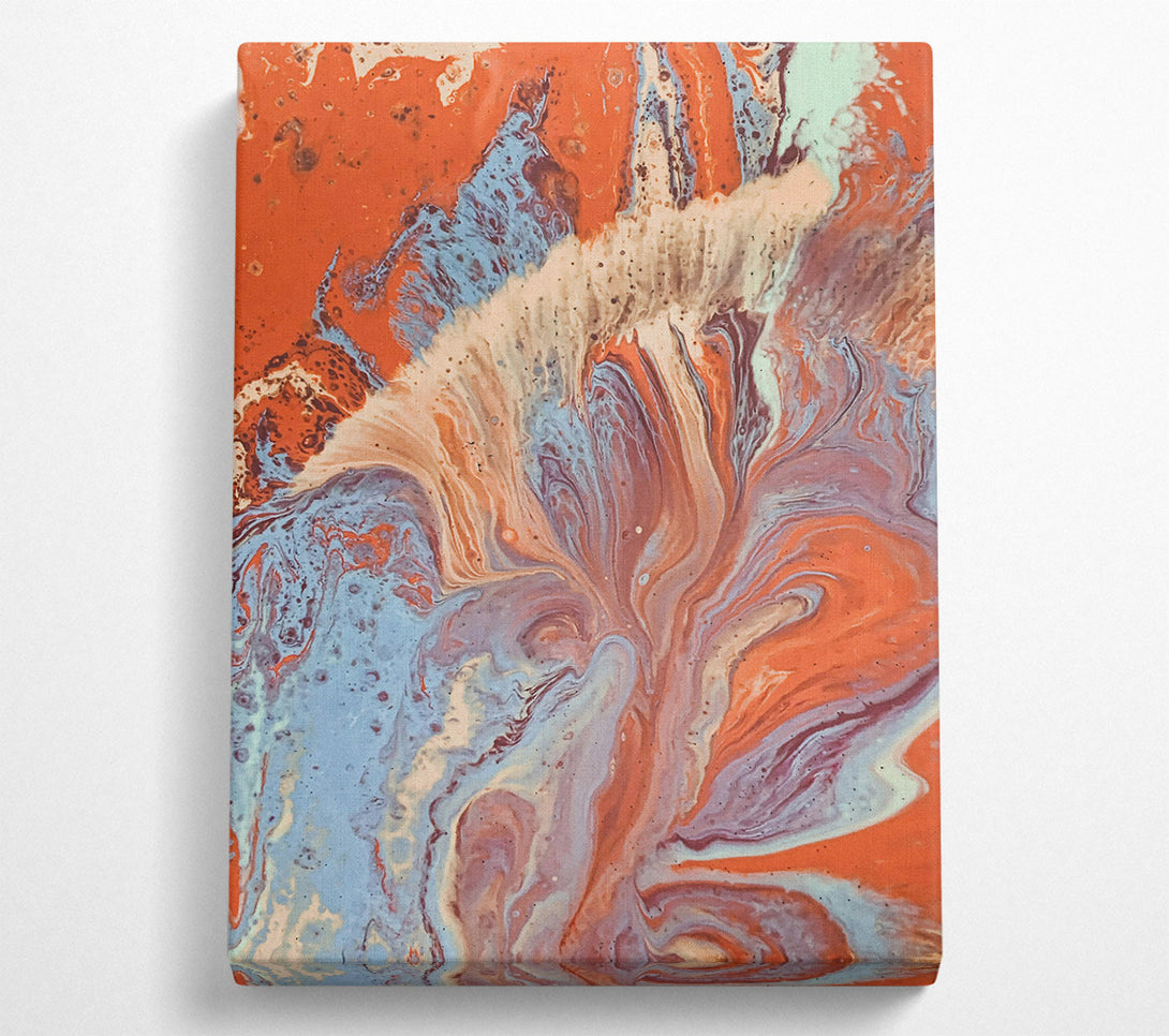  A Canvas Print of Orange Swirling Abstract Canvas Print
