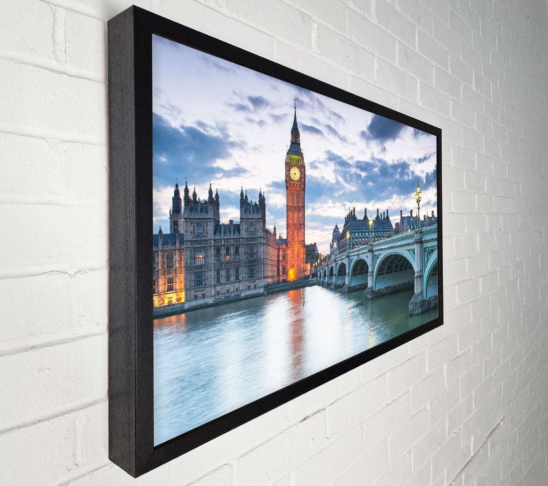 A Canvas Print of Orange Glow Over Thames Canvas Art