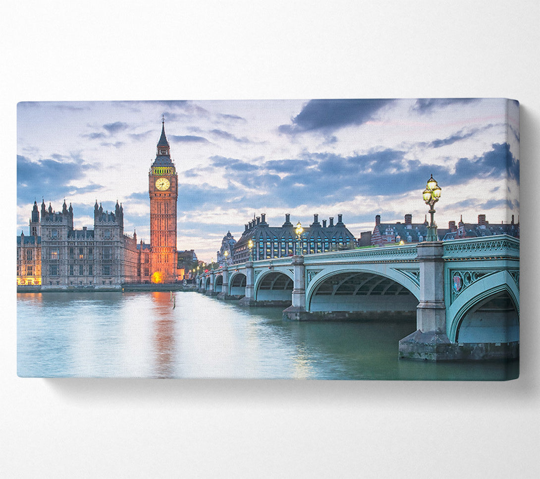  A Canvas Print of Orange Glow Over Thames Canvas Art