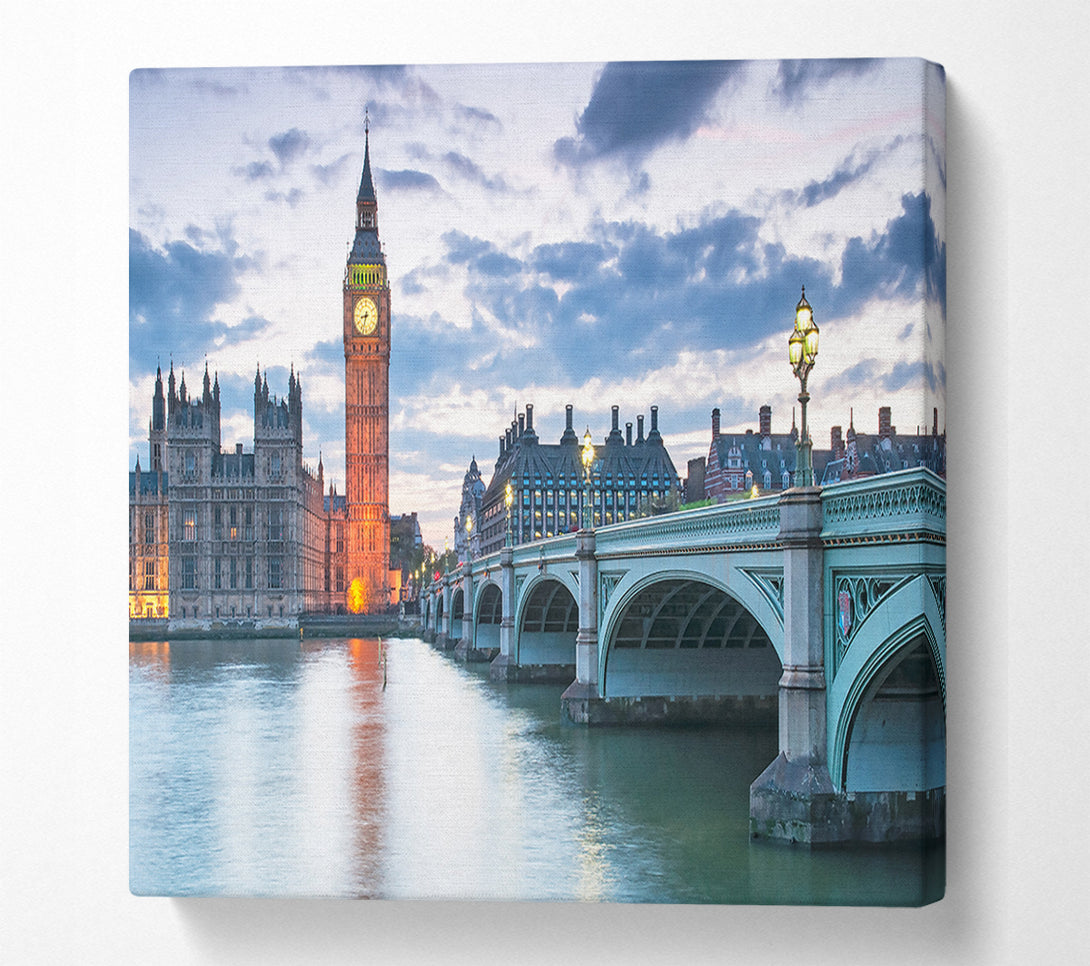  A Canvas Print of Orange Glow Over Thames Canvas Art