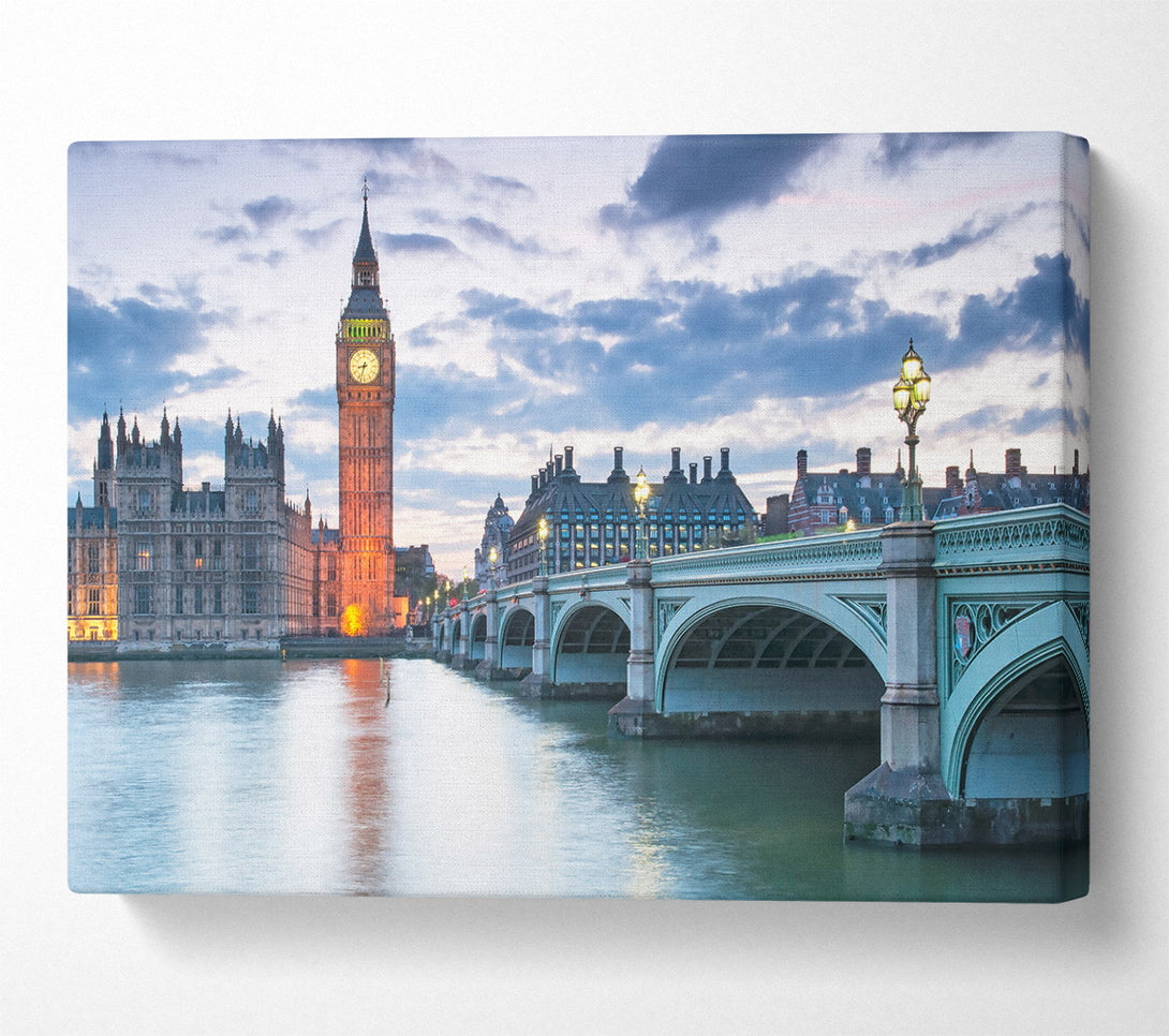  A Canvas Print of Orange Glow Over Thames Canvas Art