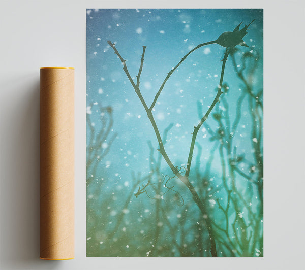 Blue Winter Silhouette Print