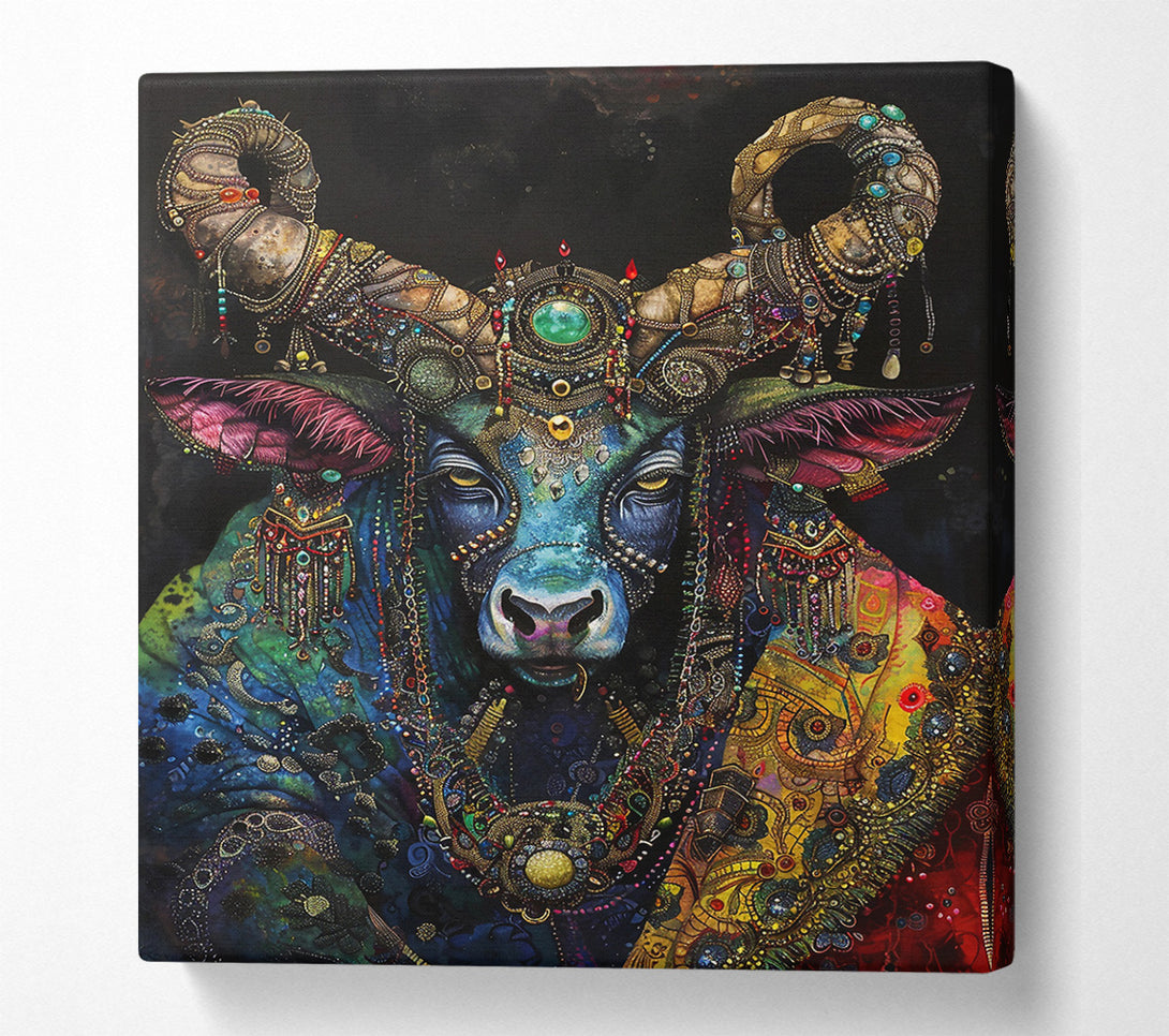  A Canvas Print of Blue Jewel Bull Canvas Wall Art