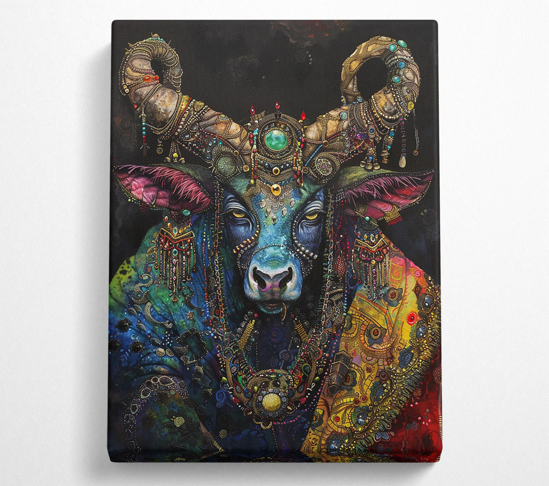  A Canvas Print of Blue Jewel Bull Canvas Wall Art