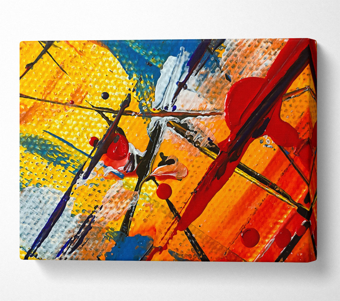  A Canvas Print of Orange Abstract Expressionism Canvas Art