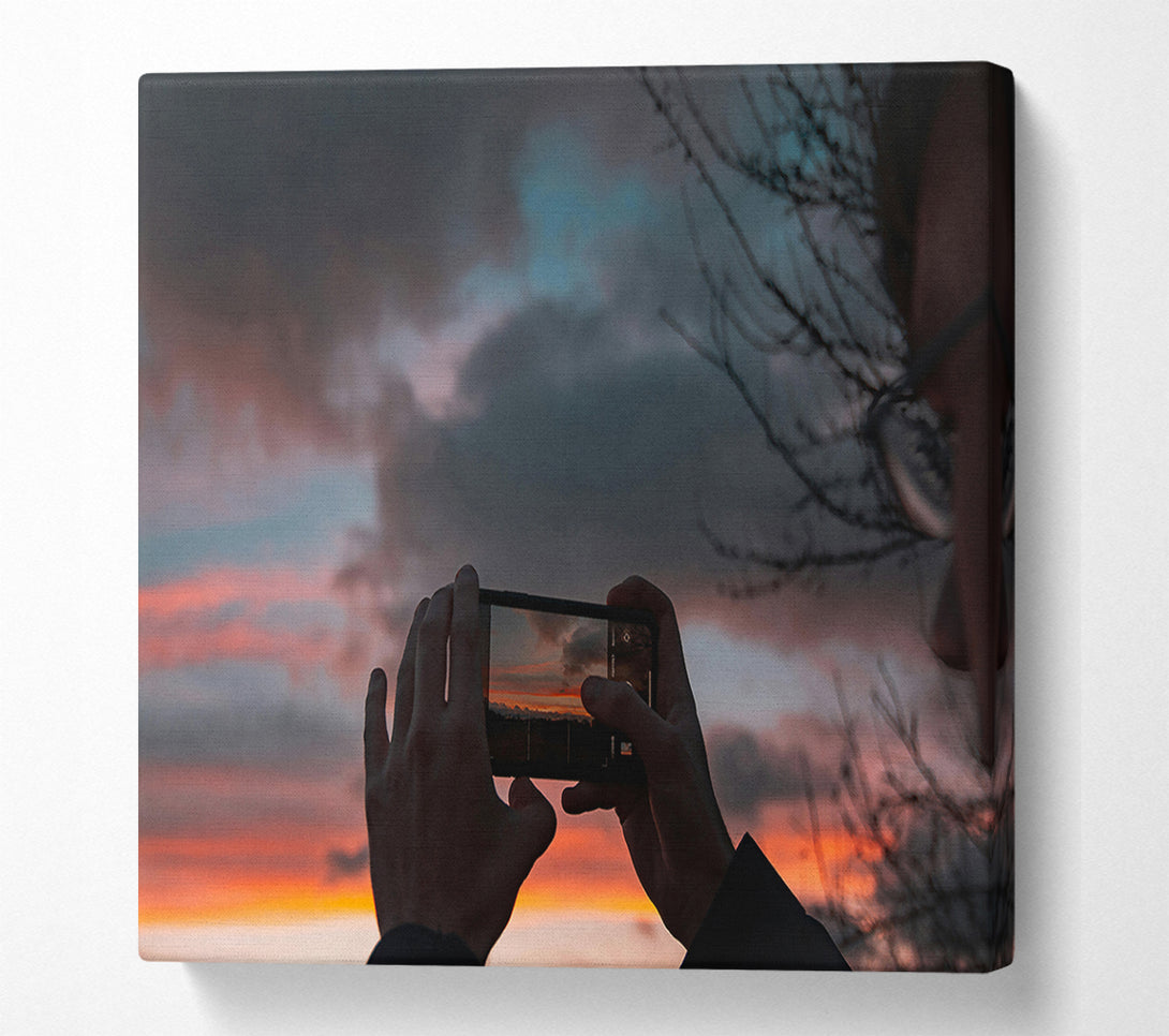  A Canvas Print of Orange Sky Capture Canvas Print