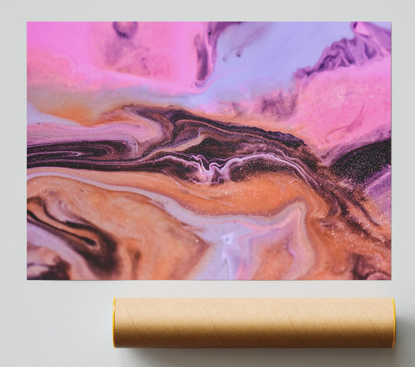 Pink And Peach Swirl Giclee Print