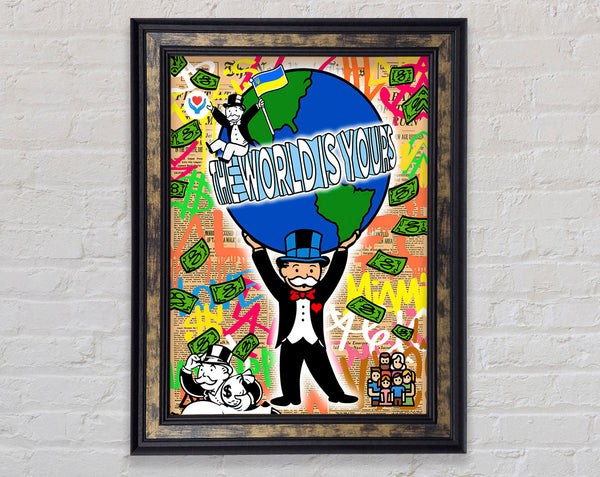 World Is Yours Monopoly Framed Print