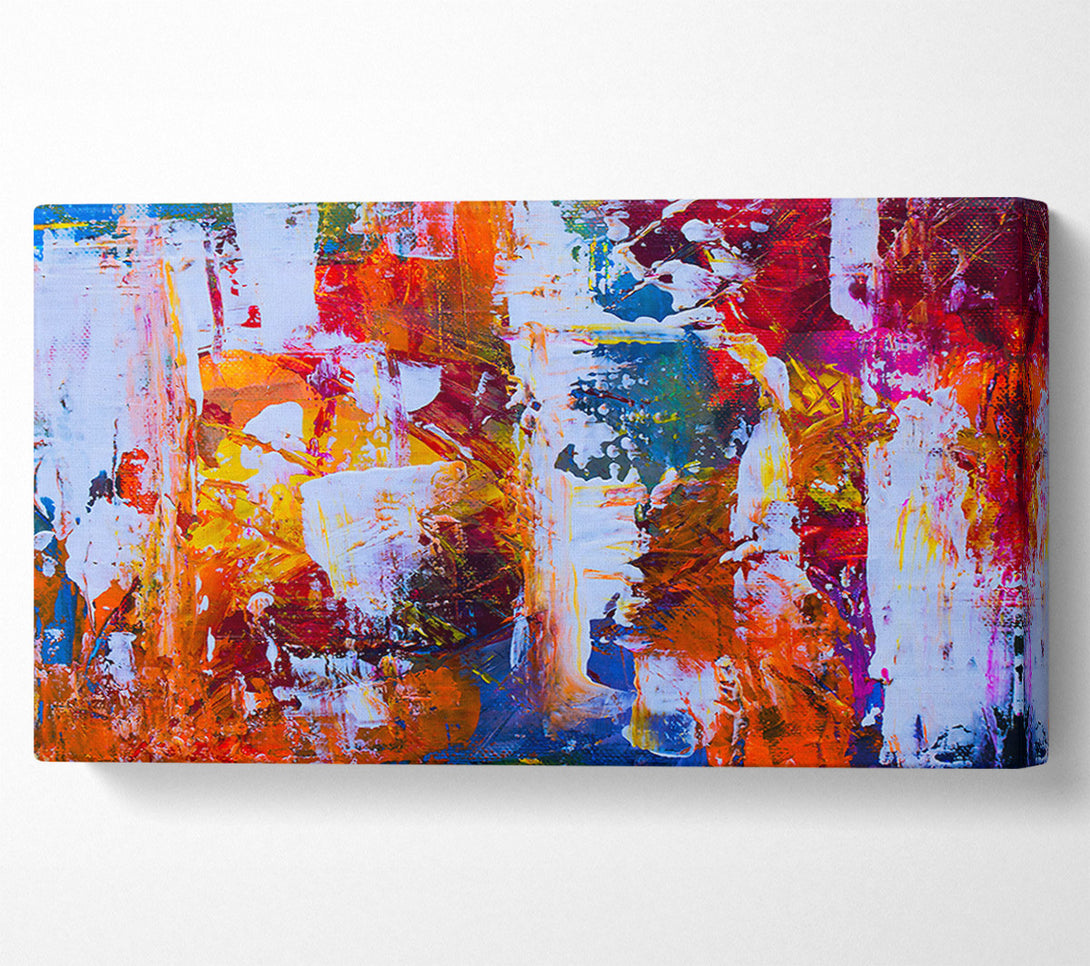  A Canvas Print of White Strokes Of Color Canvas Art