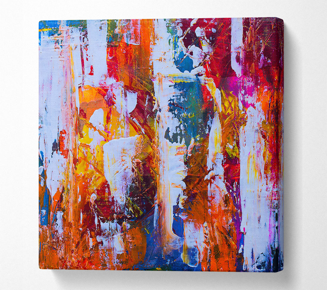  A Canvas Print of White Strokes Of Color Canvas Art