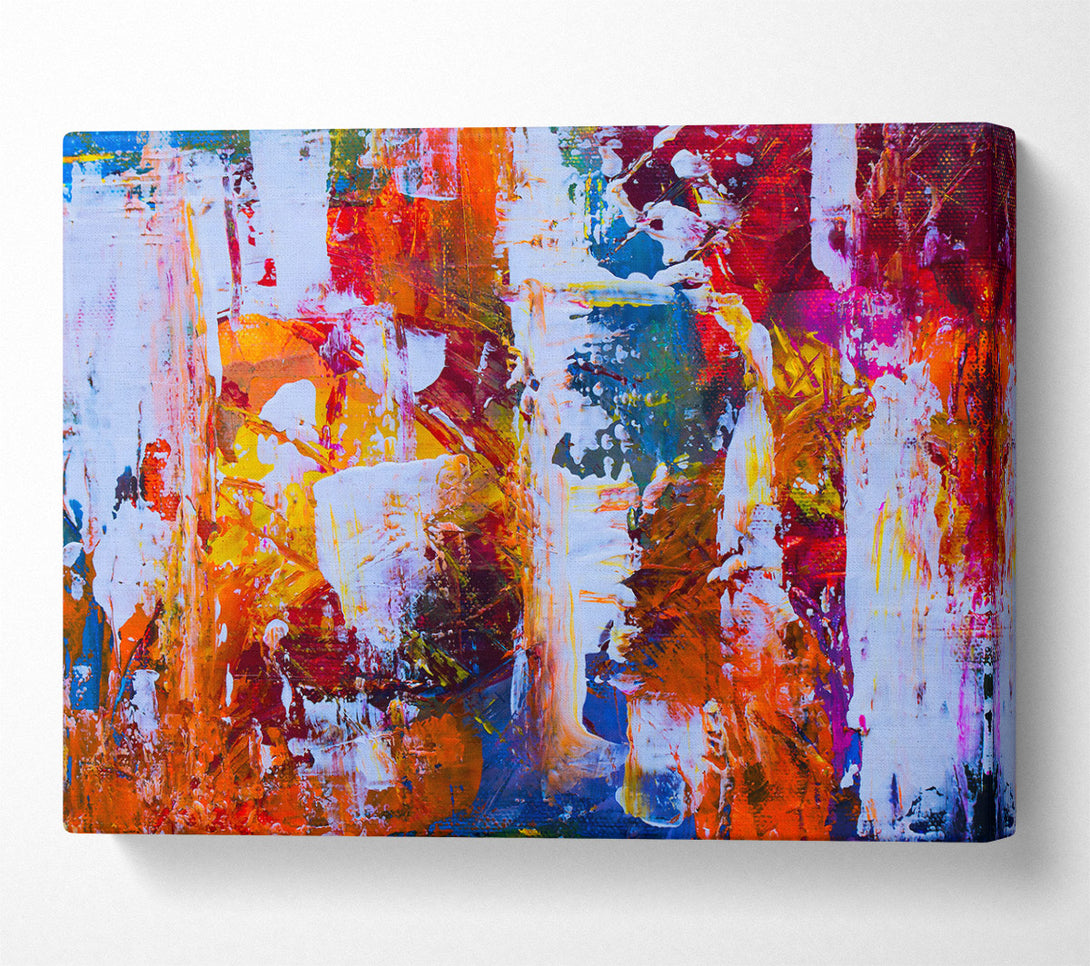 A Canvas Print of White Strokes Of Color Canvas Art