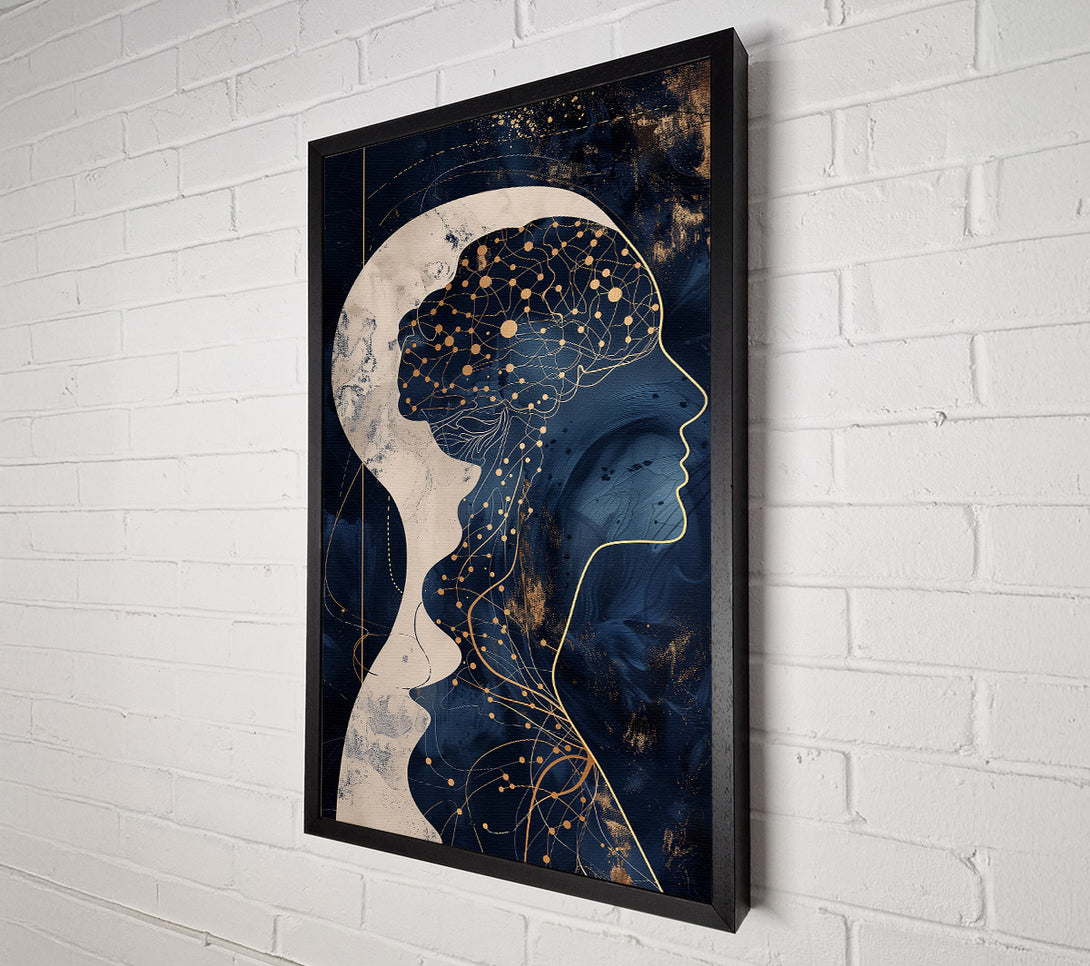  A Canvas Print of Navy Blue Connected Mind Canvas Print
