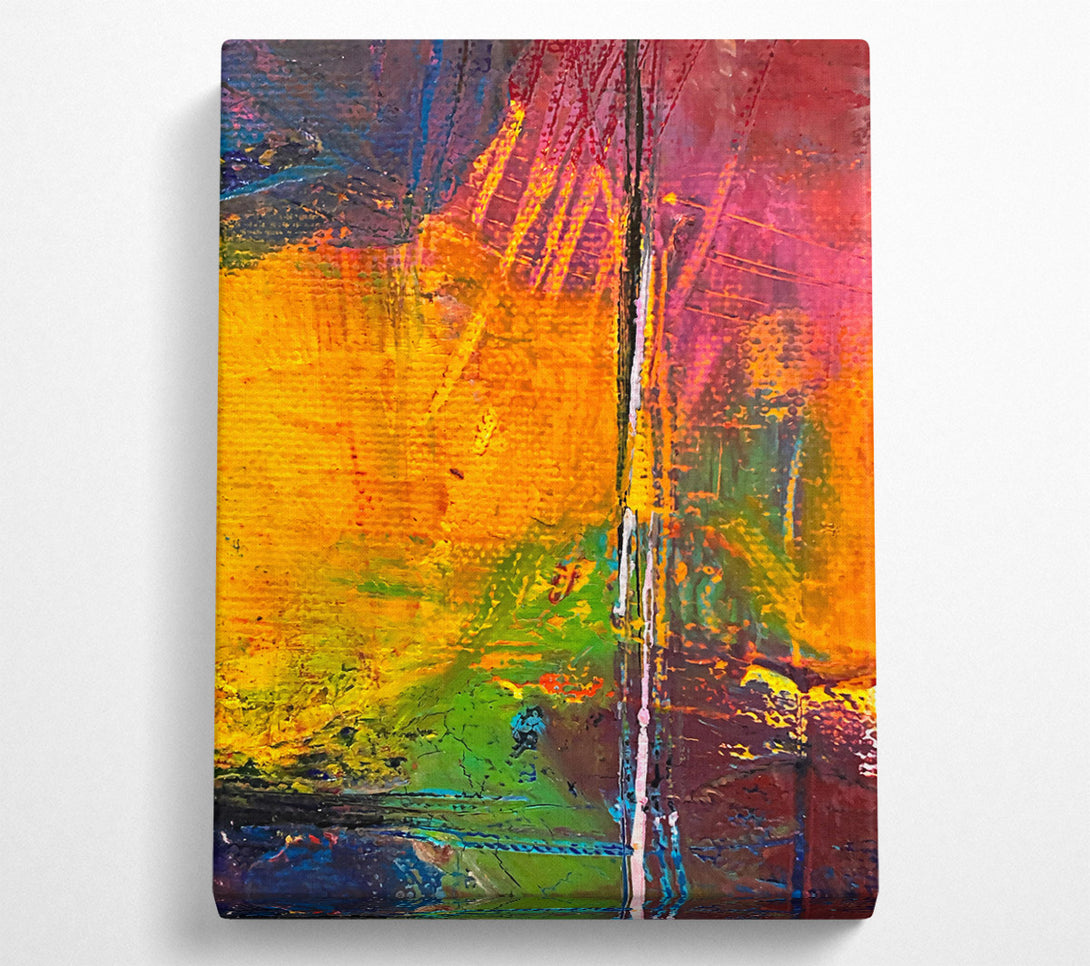  A Canvas Print of Orange Abstract Expressionism Canvas Art