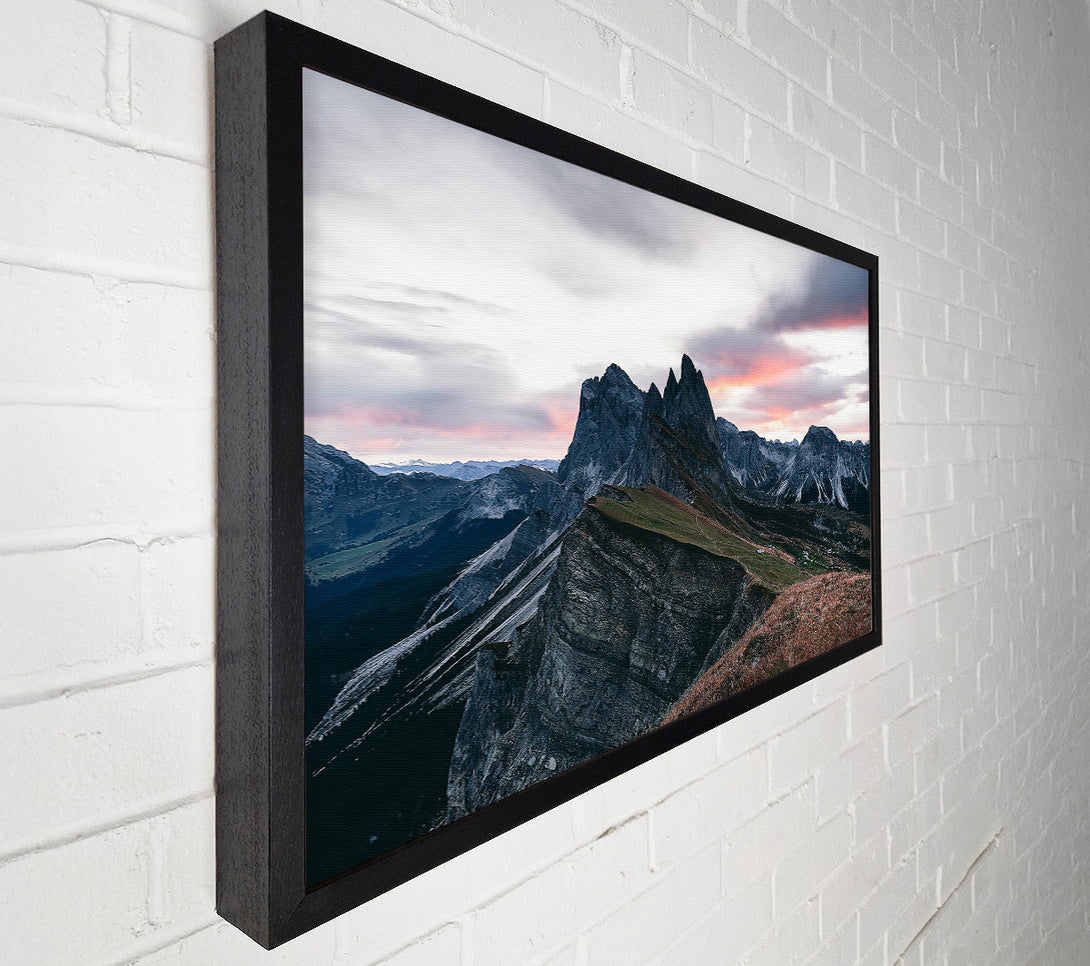 A Canvas Print of Pink Sky Mountain Range Canvas Art