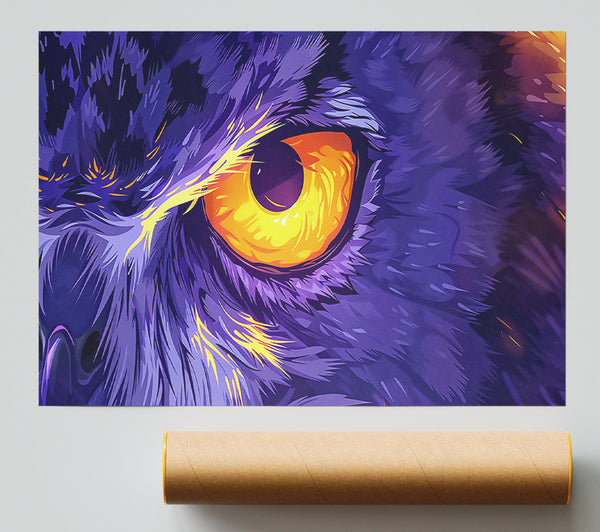 Purple Owl Gaze Giclee Print