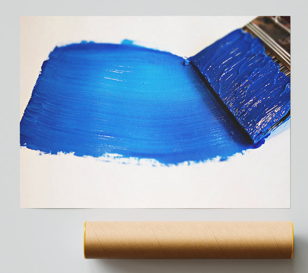 Cobalt Blue Strokes Print