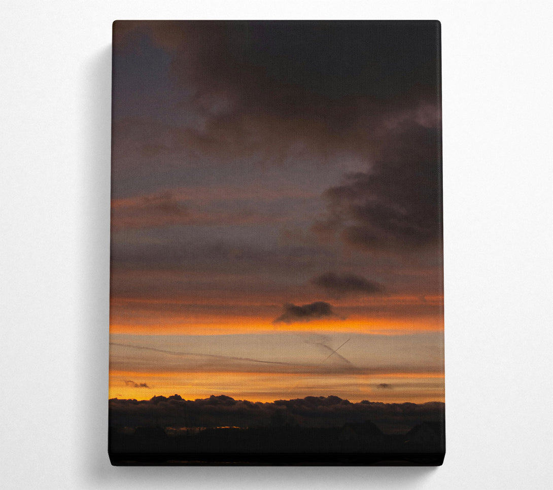  A Canvas Print of Orange Sunset Clouds Canvas Art
