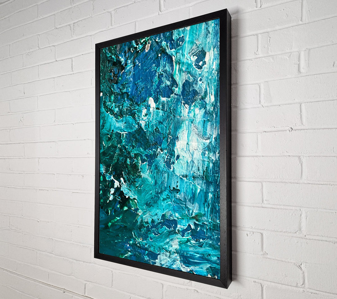  A Canvas Print of Azure Abstract Waves Canvas Wall Art
