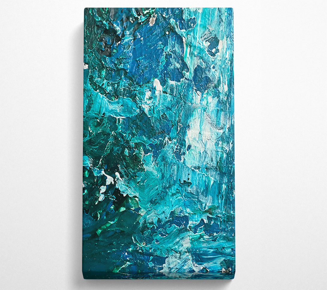  A Canvas Print of Azure Abstract Waves Canvas Wall Art
