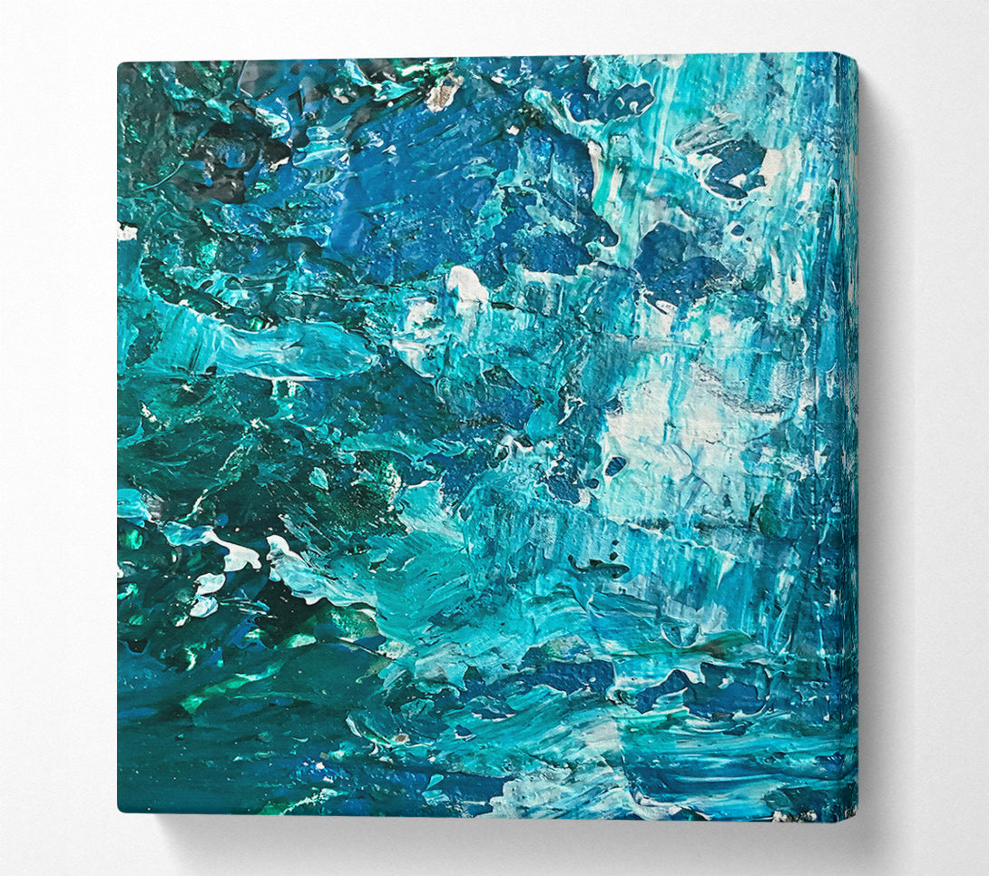  A Canvas Print of Azure Abstract Waves Canvas Wall Art