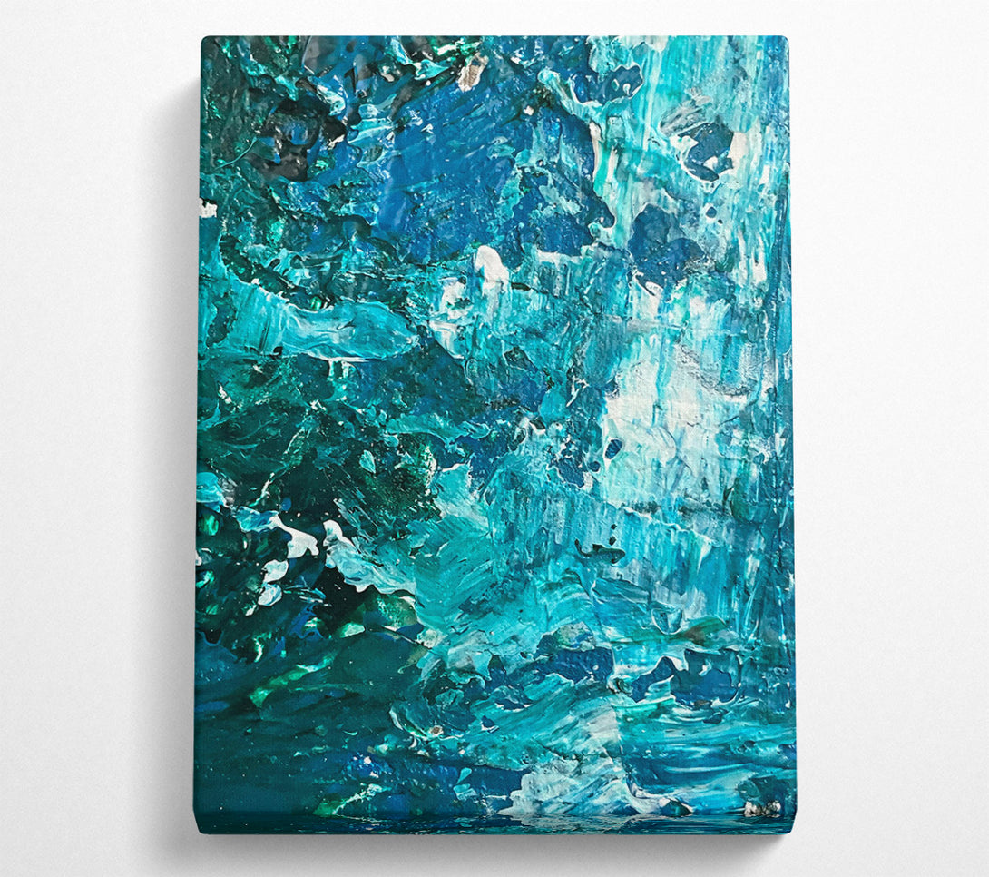  A Canvas Print of Azure Abstract Waves Canvas Wall Art