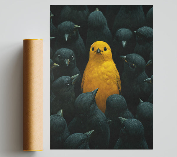 Yellow Bird Alone Print