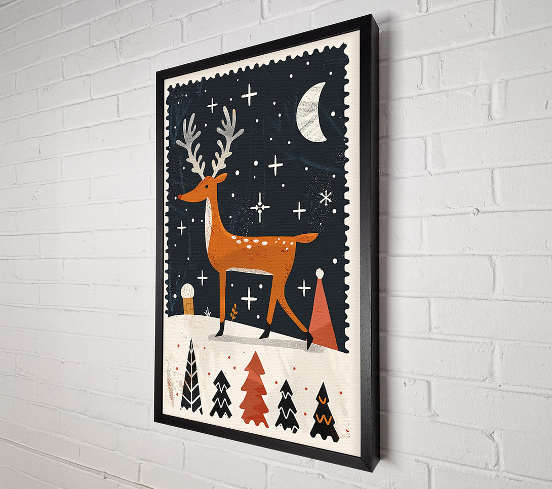  A Canvas Print of Orange Night Reindeer Canvas Print