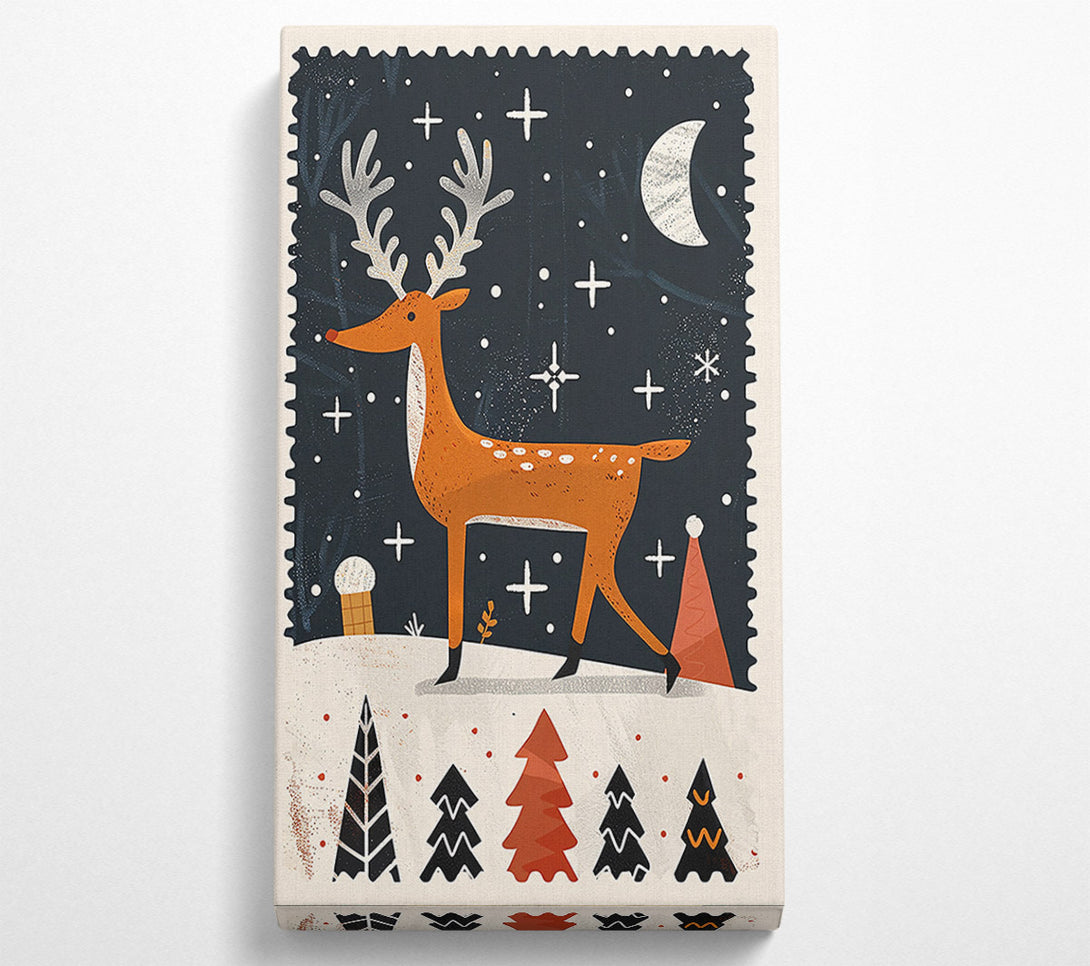  A Canvas Print of Orange Night Reindeer Canvas Print