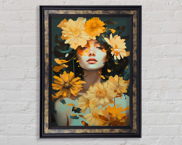 Yellow Flower Girl Framed Print
