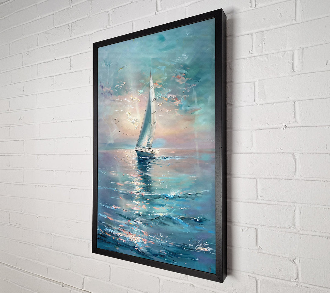 A Canvas Print of Azure Sailboat Dreams Canvas Wall Art