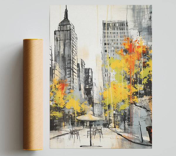 Yellow Tree City Poster
