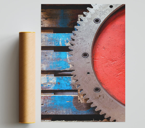 Red Gear On Pallet Giclee Print