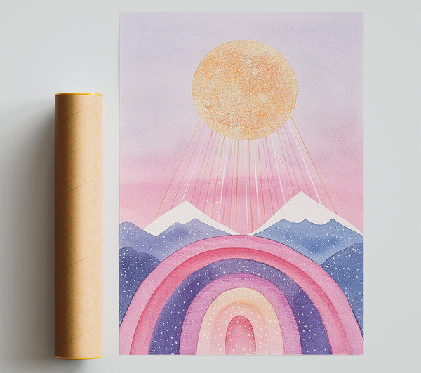 Pink Mountains Sunrise Print