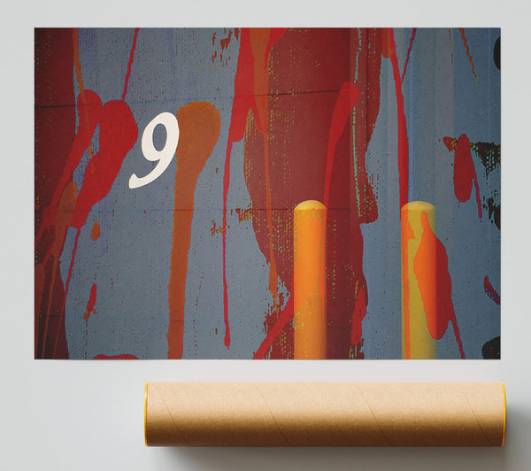 Orange And Red Drips Poster