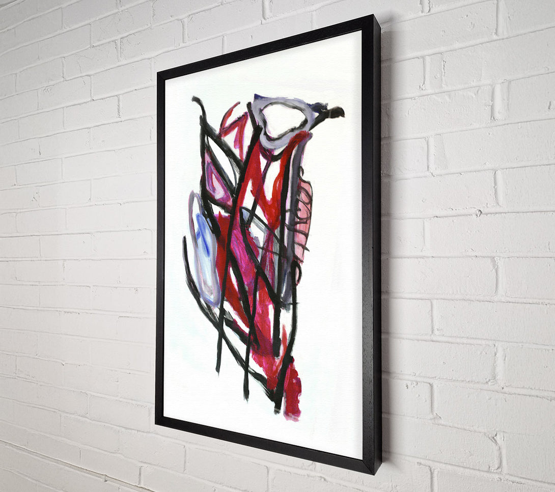  A Canvas Print of Crimson Abstract Form Canvas Wall Art