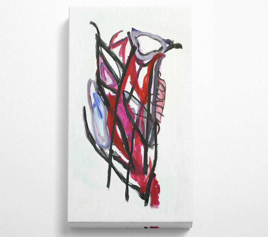  A Canvas Print of Crimson Abstract Form Canvas Wall Art