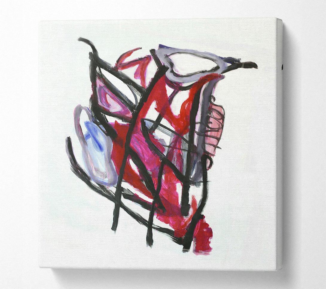  A Canvas Print of Crimson Abstract Form Canvas Wall Art